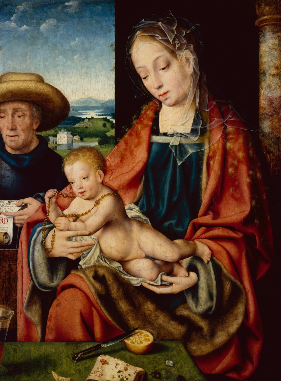 Święta Rodzina (olej na drewnie) autorstwa Joos van Cleve