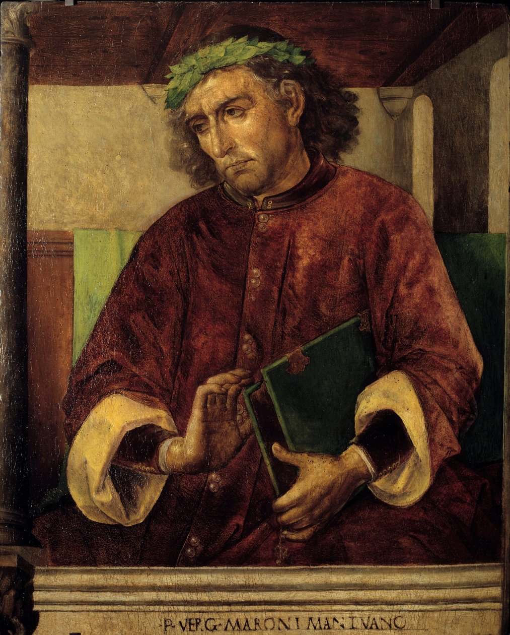 Portret Wergiliusza (Virgilio, 70-19 pne), rzymskiego poety i pisarza. Obraz Just Ghent (1435-1480) Ec. Bujda autorstwa Joos van Gent (fl.1460 75)