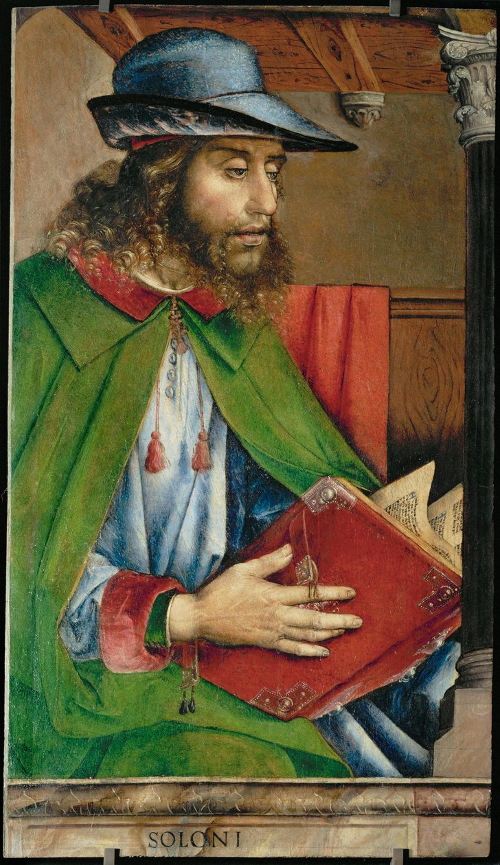 Solon, prawodawca ateński Z serii 28 portretów, namalowanych około 1475 roku dla studiolo Federigo z Montefeltre ... autorstwa Joos van Gent (fl.1460 75)