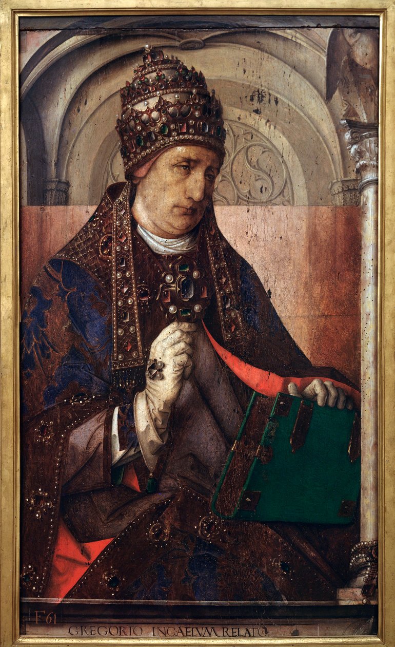 Portret papieża Grzegorza I, ok.1435-75 autorstwa Joos van Gent