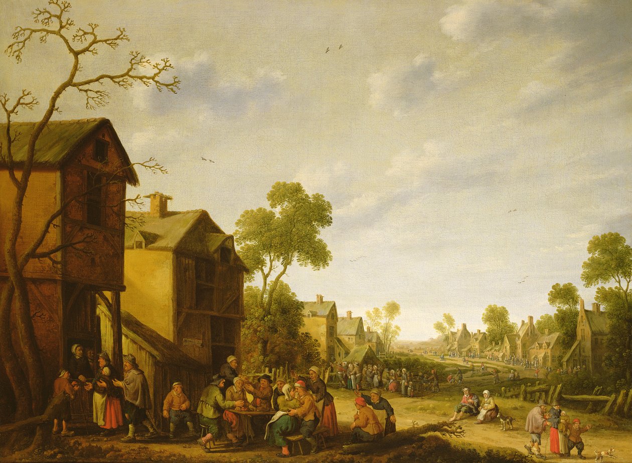 Wiejska scena uliczna, XVII wiek autorstwa Joost Cornelisz. Droochsloot