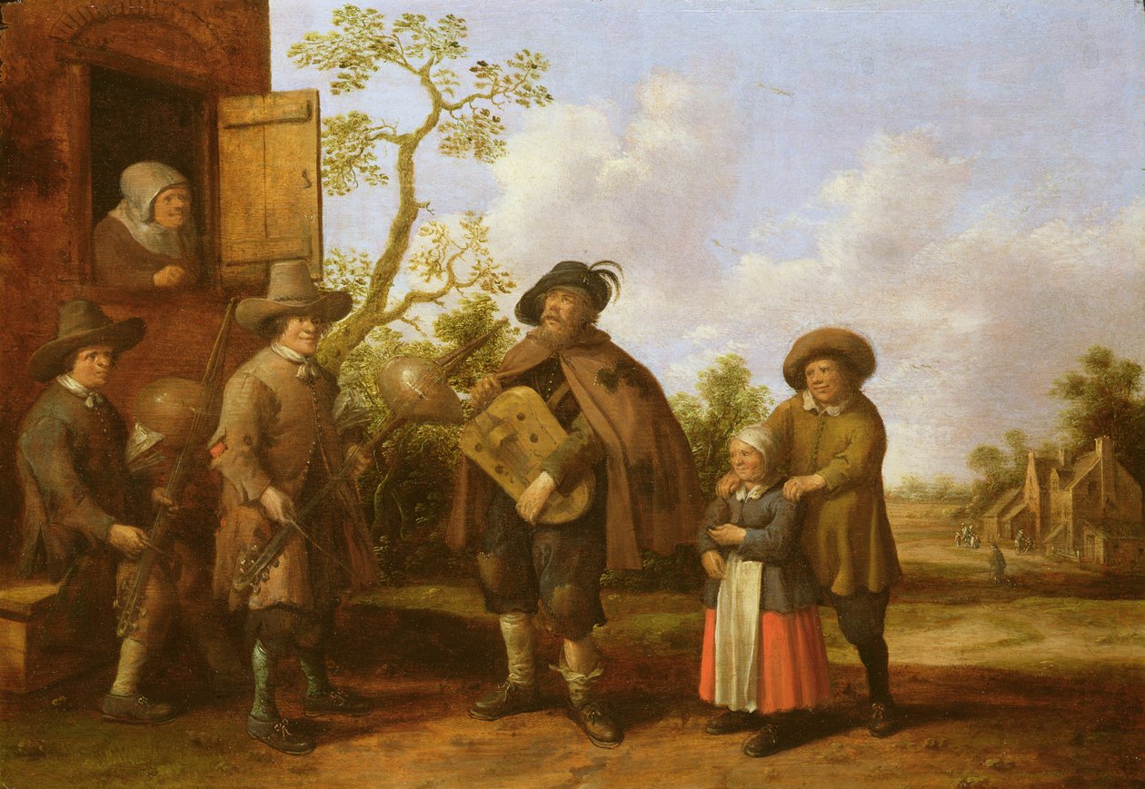 Scena wiejska z muzykami, 1659 autorstwa Joost Cornelisz. Droochsloot