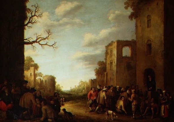 Nakarmić głodnych autorstwa Joost Cornelisz. Droochsloot