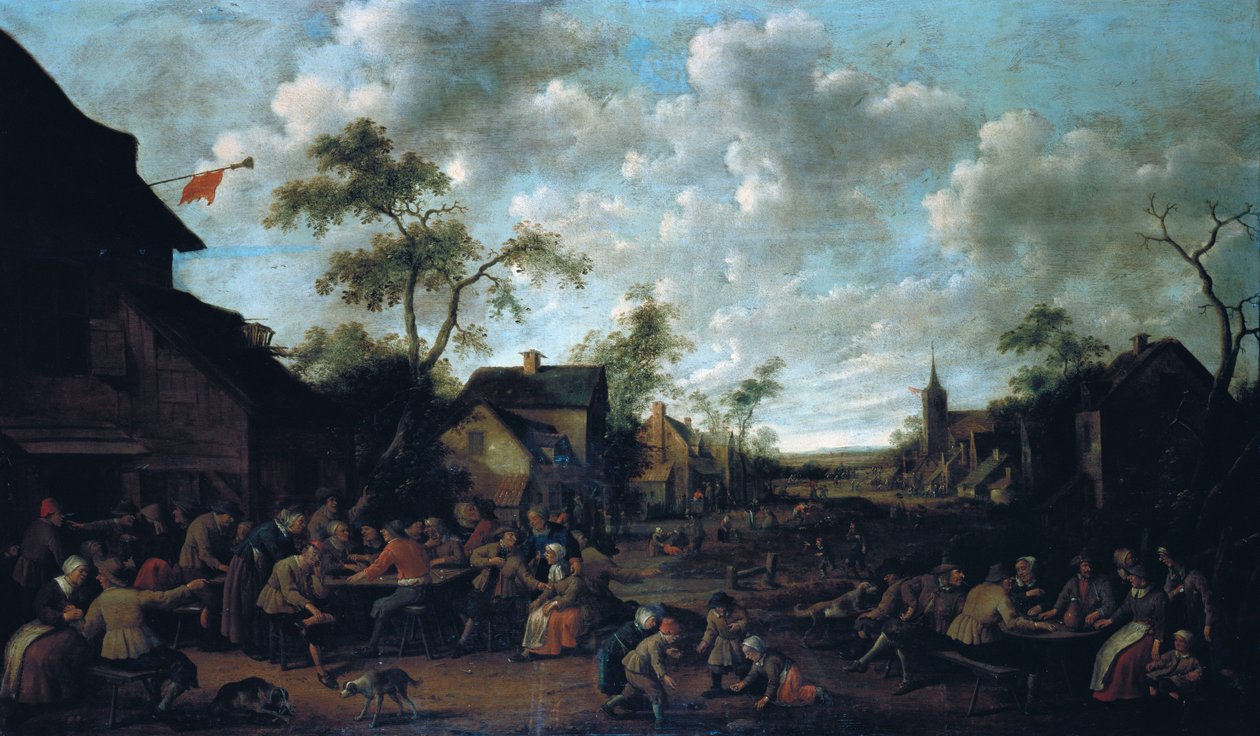 Chłopi ucztujący na wsi, 1661 autorstwa Joost Cornelisz. Droochsloot