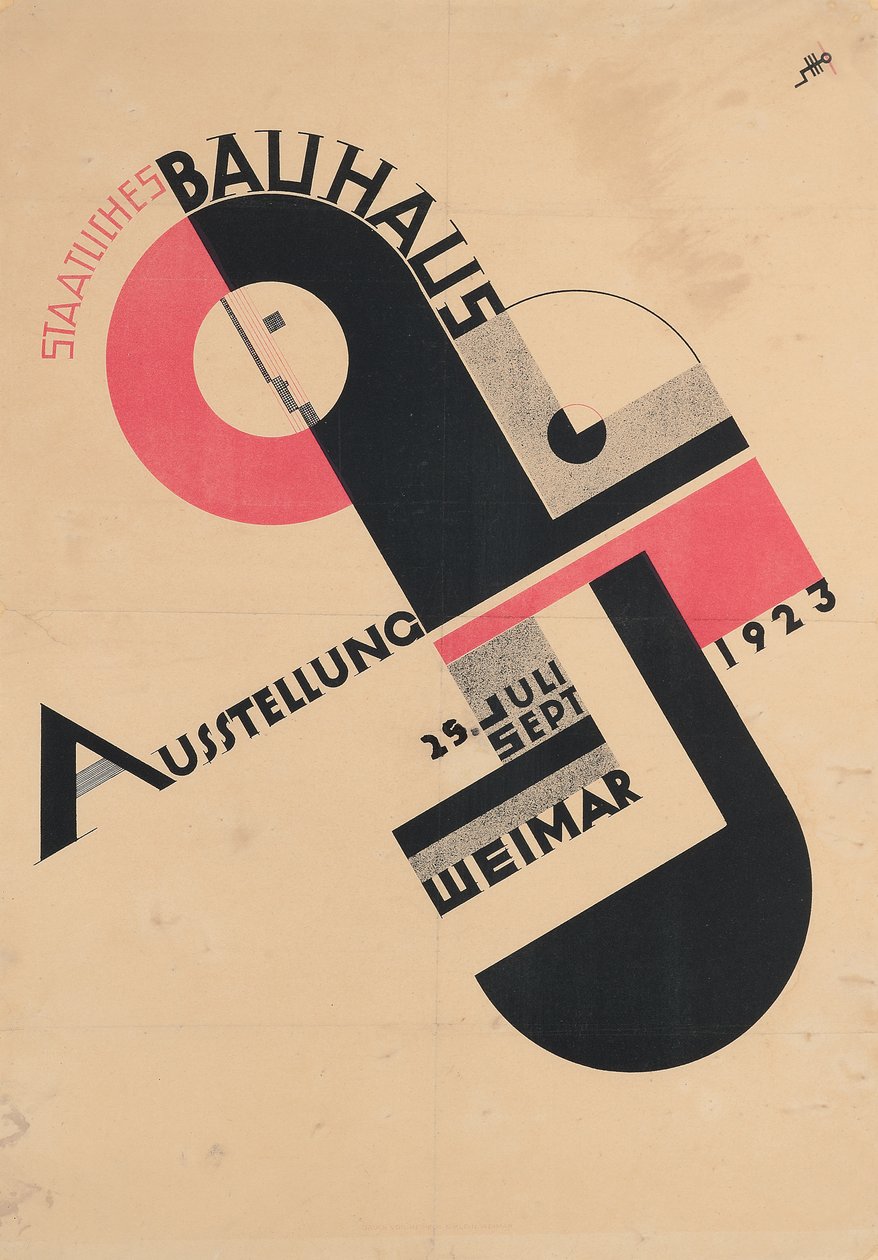 Plakat do Państwowej Wystawy Bauhausu z 1923 r. autorstwa Joost Schmidt