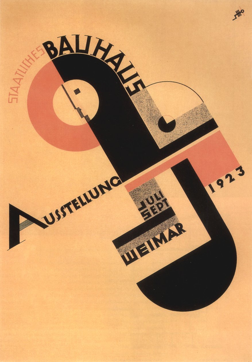 Reklama wystawy Bauhaus w Weimarze autorstwa Joost Schmidt