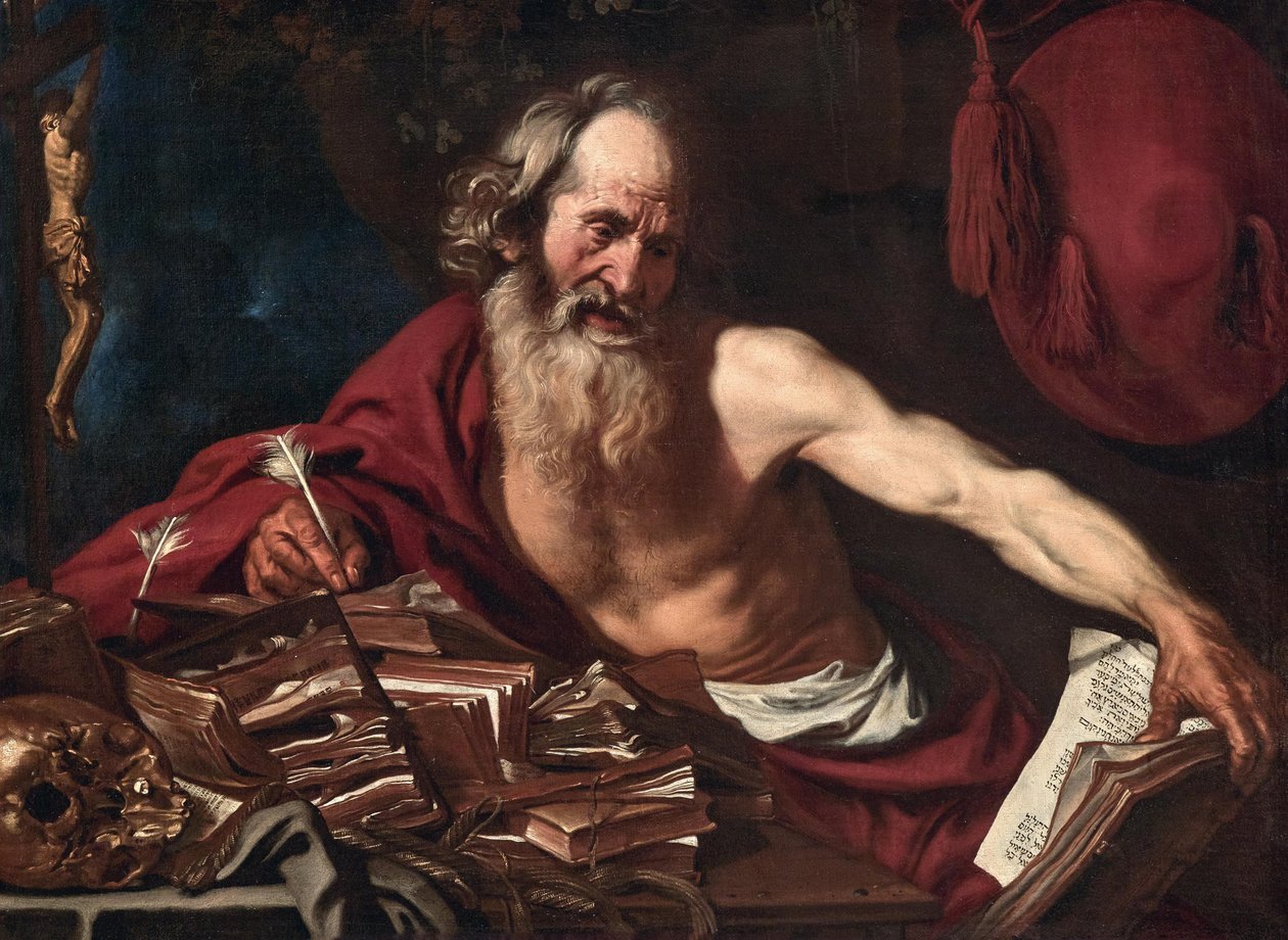 Święty Hieronim w swojej celi, 1654. autorstwa Joost Van de Hamme