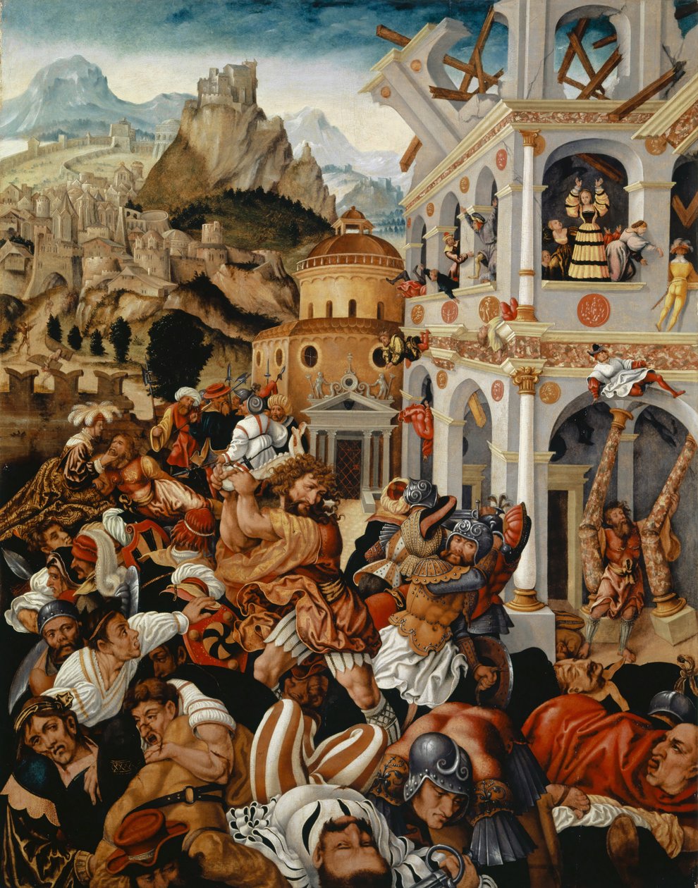 Historia Samsona, ok. 1525-1530 (olej na desce) autorstwa Jorg I Breu