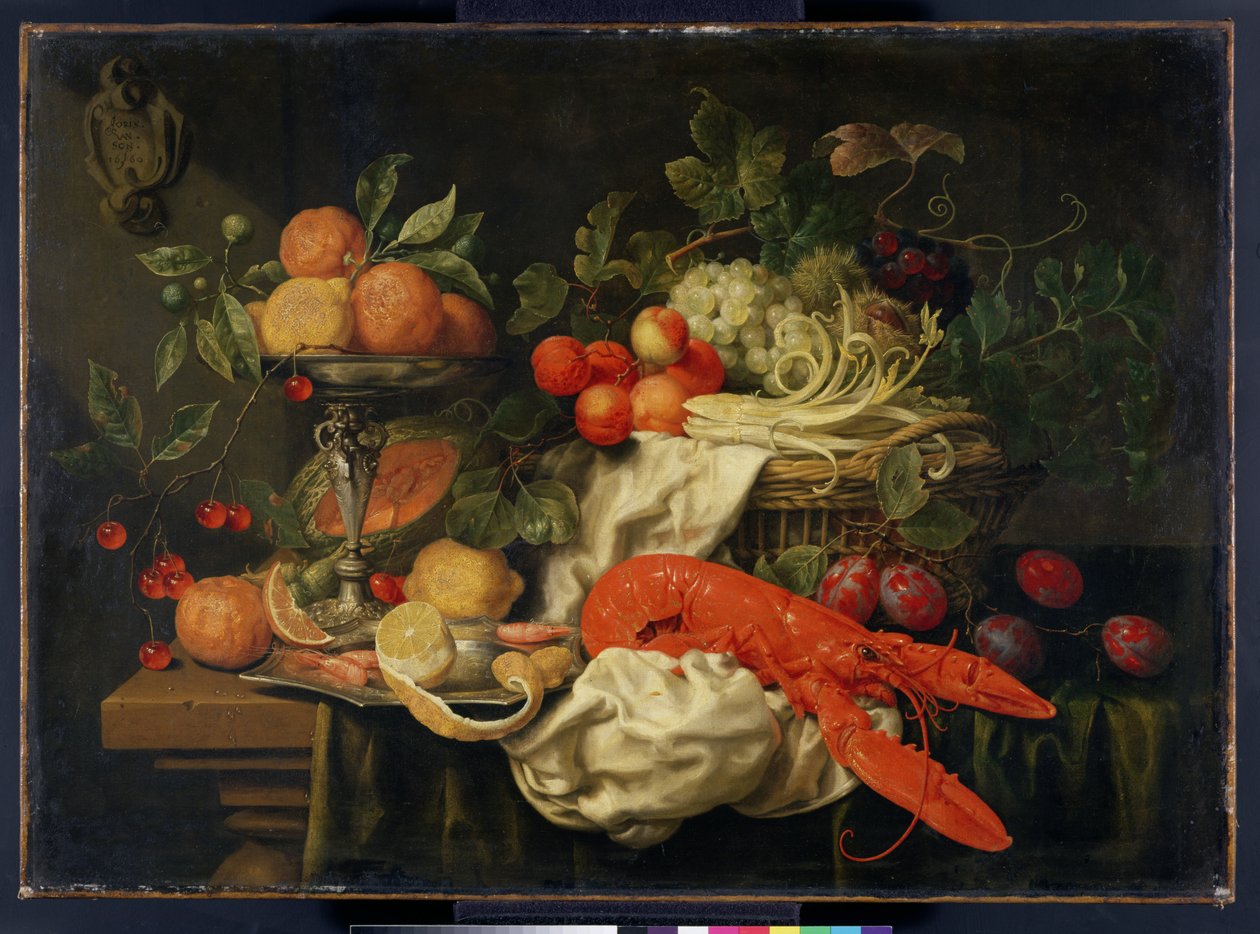 Martwa natura z homarem, 1660 autorstwa Joris van Son