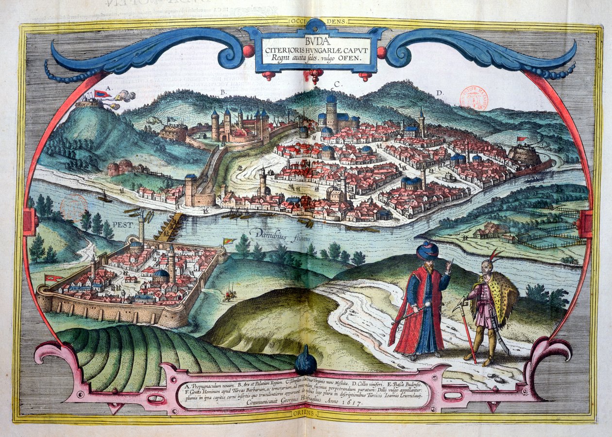 Budapeszt podczas okupacji tureckiej, z „Le Theatre du Monde” Georga Brauna (1541-1622) wydanego przez Jana Janssona, Amsterdam, 1657 autorstwa Joris Hoefnagel