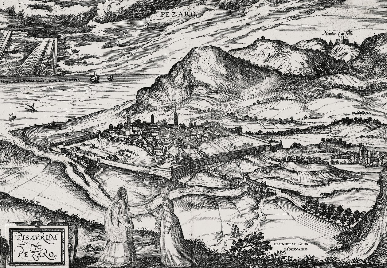 Miasto Pesaro, rycina Joris Hoefnagel (1542-1601) autorstwa Joris Hoefnagel