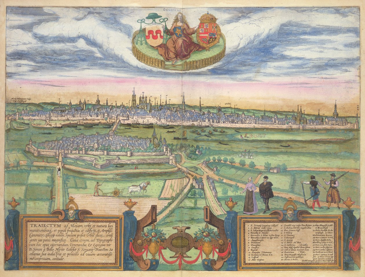 Miasto europejskie, z „Civitates Terrarum” Georga Brauna (1541-1622) i Fransa Hogenberga (1535-90) 1575 (rycina kolorowa) autorstwa Joris Hoefnagel