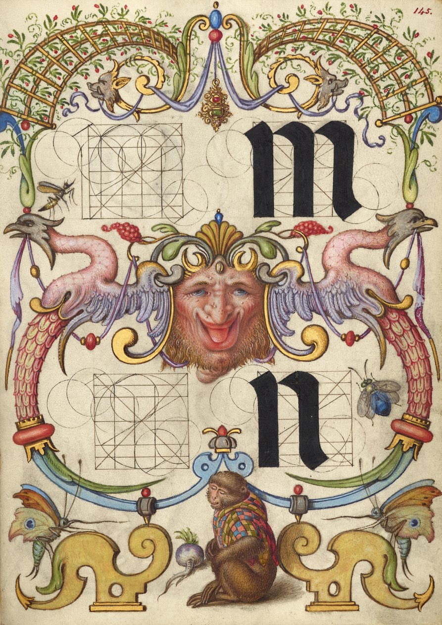 Anleitung zum Konstruieren der Buchstaben m und n autorstwa Joris Hoefnagel