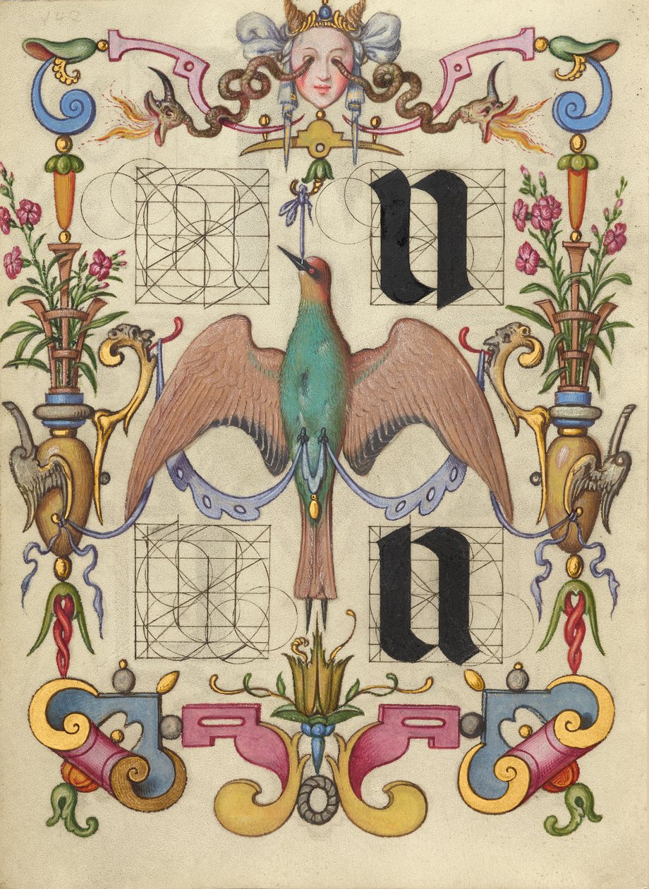 Anleitung zum Konstruieren der Buchstaben u und v autorstwa Joris Hoefnagel