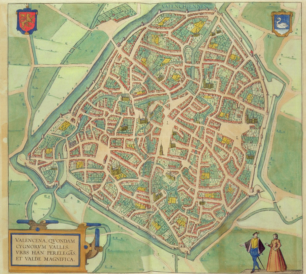 Mapa Walencji z „Civitates Orbis Terrarum” Georga Brauna (1541-1622) i Fransa Hogenberga (1535-90) c.1572-1617 autorstwa Joris Hoefnagel
