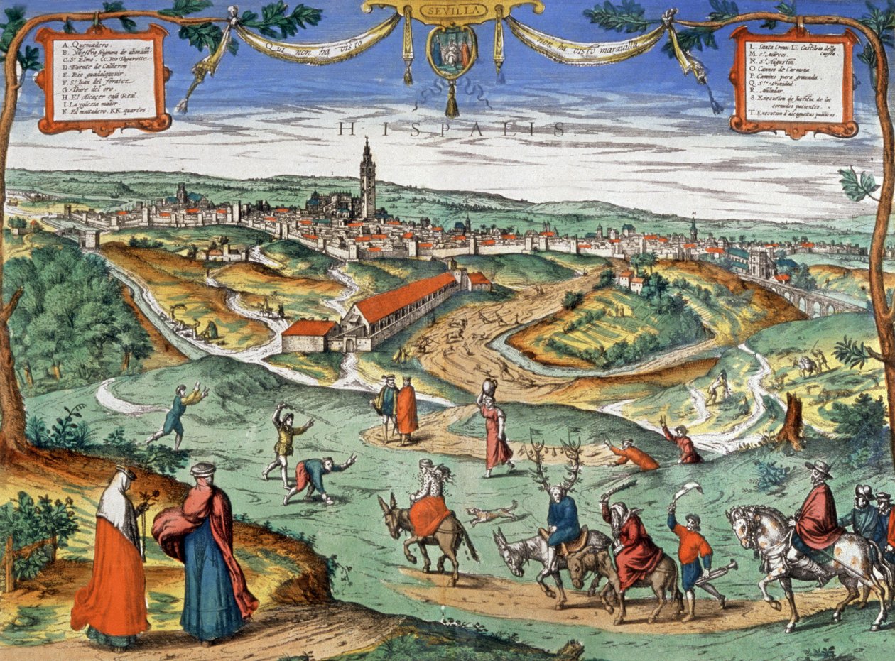 Widok Sewilli, ok. 1550 r. (ryc.) autorstwa Joris Hoefnagel