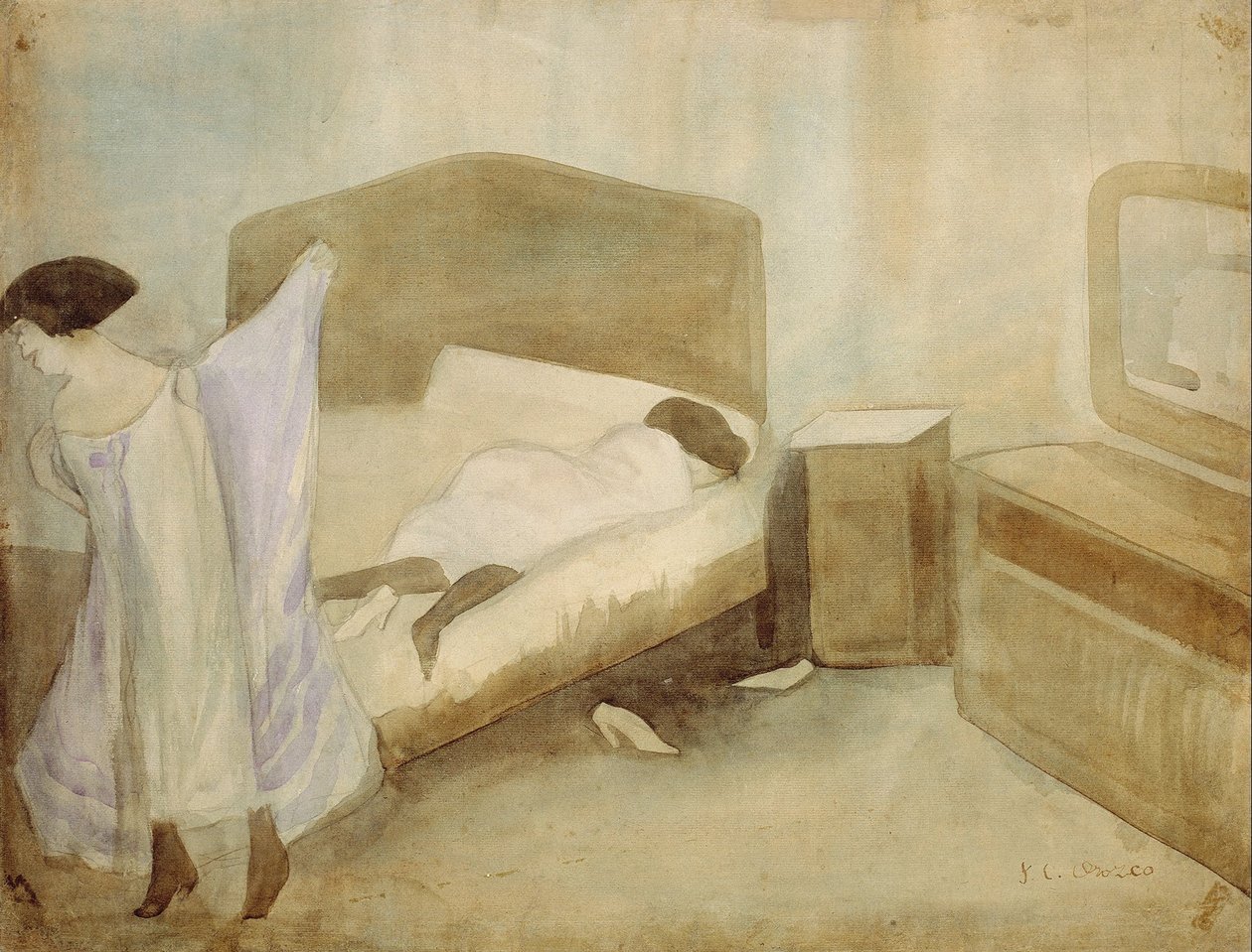 Sypialnia autorstwa José Clemente Orozco