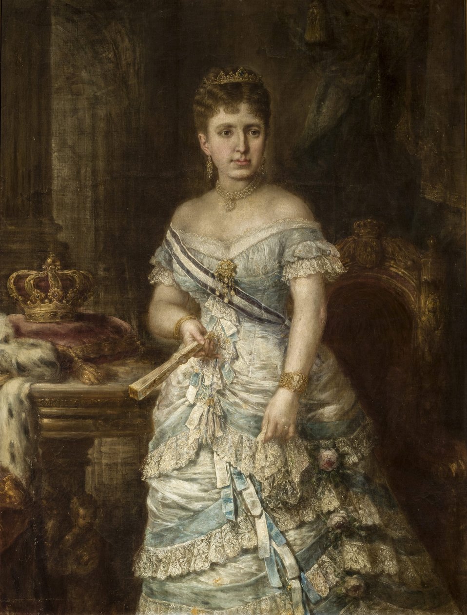 Królowa Maria de las Mercedes de Orleans autorstwa José María Romero y López