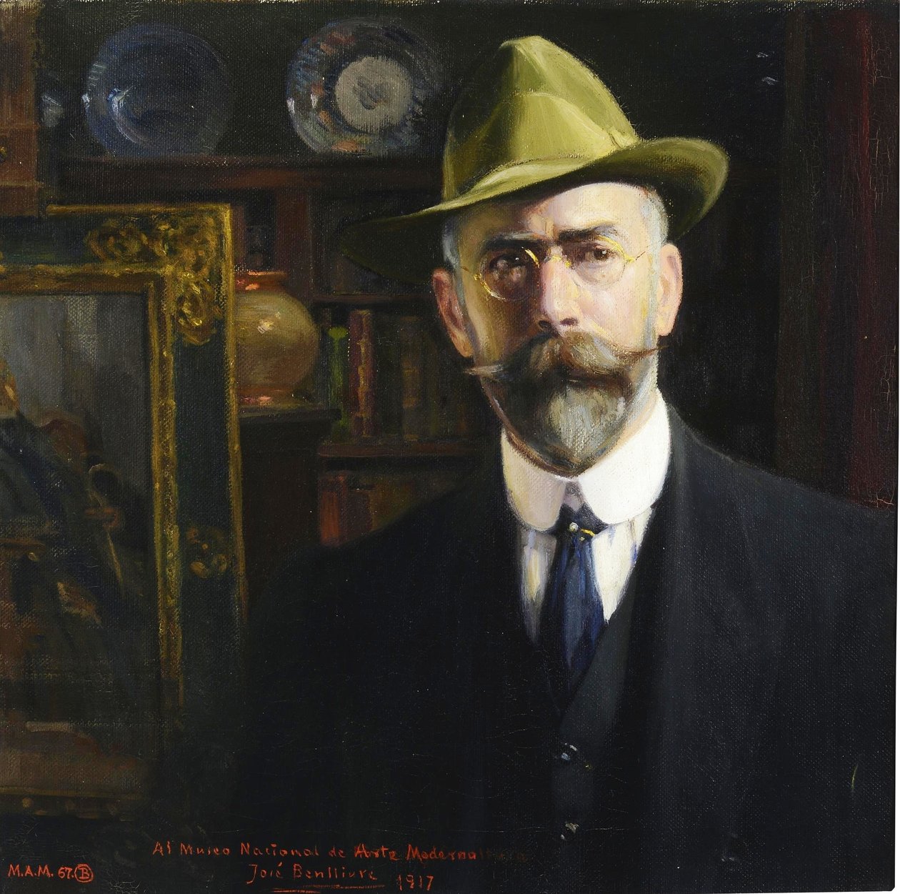 Hiszpański:  Autorretrato Autoportret autorstwa Jose Benlliure y Gil