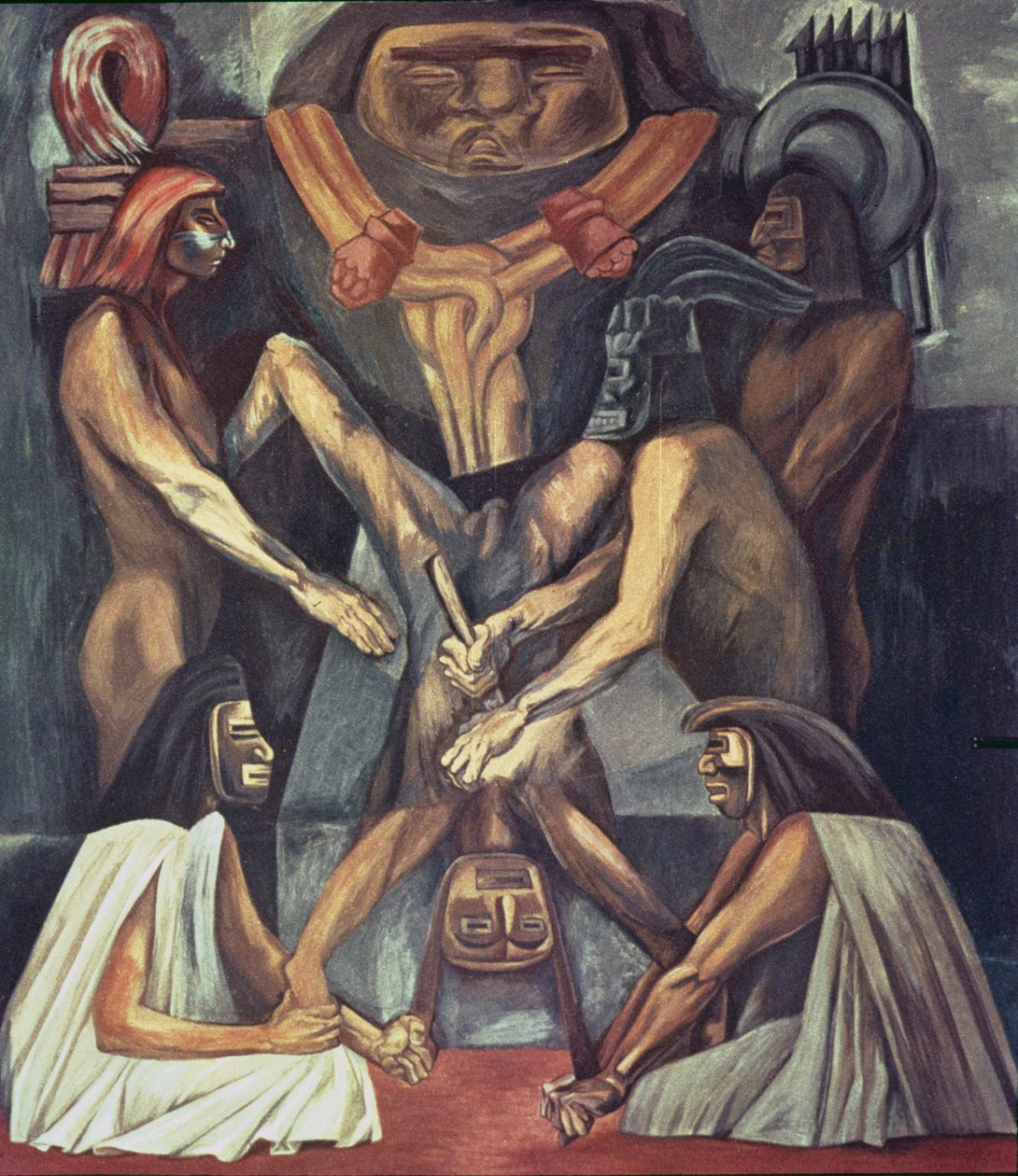 Starożytna ofiara z ludzi. z „Eposu o cywilizacji amerykańskiej” autorstwa José Clemente Orozco