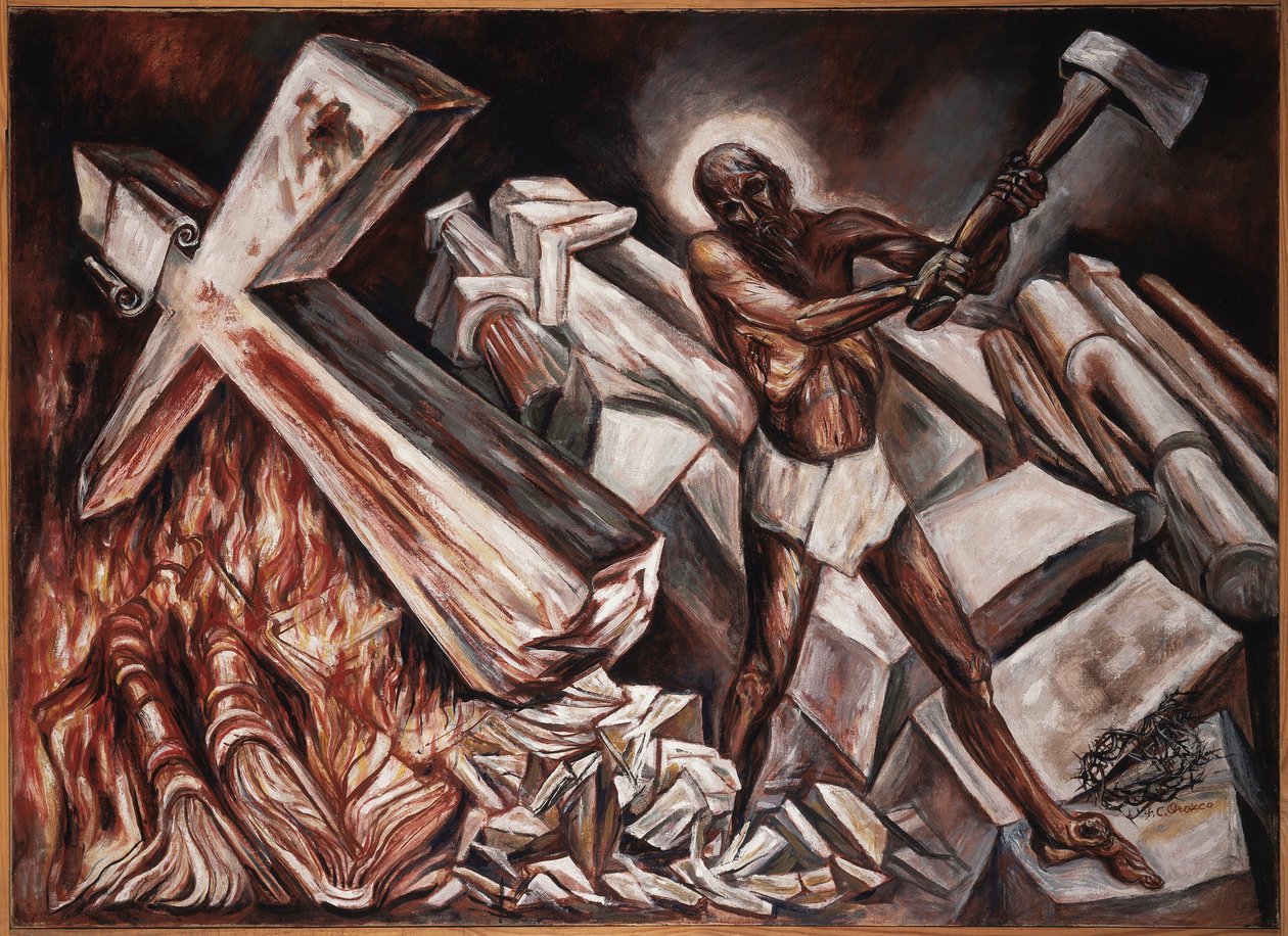 Chrystus niszczy swój krzyż Chrystus niszczy swój krzyż, autorstwa José Clemente Orozco