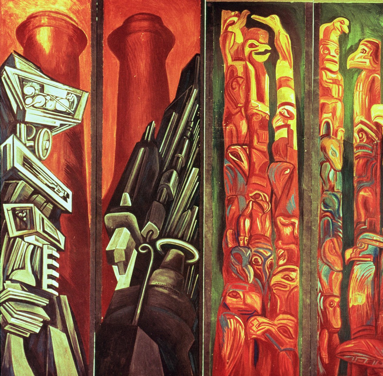 Panel dekoracyjny III, z Eposu o cywilizacji amerykańskiej autorstwa José Clemente Orozco