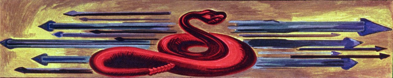 Panel dekoracyjny z wężem, z Eposu o cywilizacji amerykańskiej autorstwa José Clemente Orozco