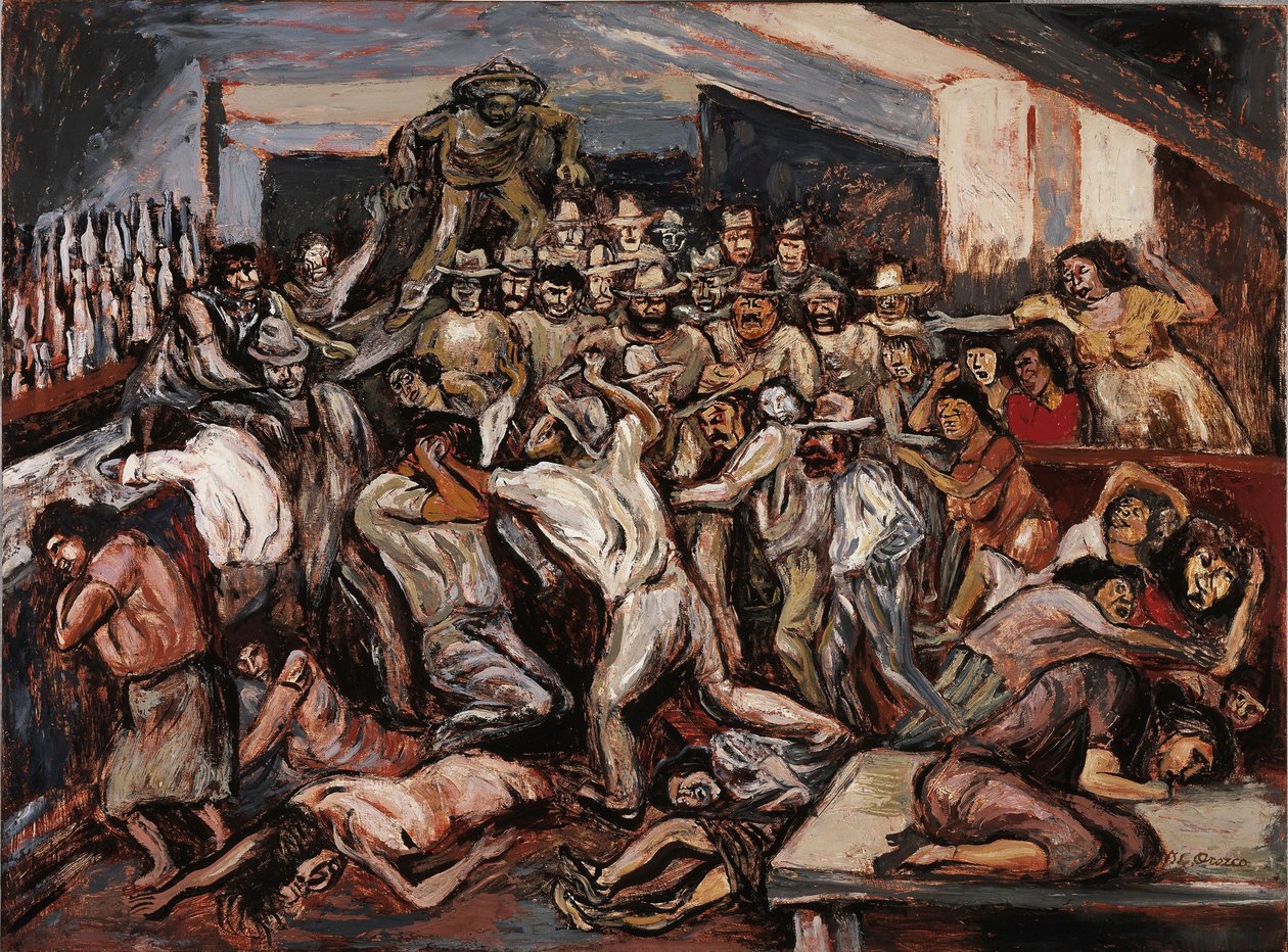 Kłótnia w kabarecie, 1944. autorstwa José Clemente Orozco