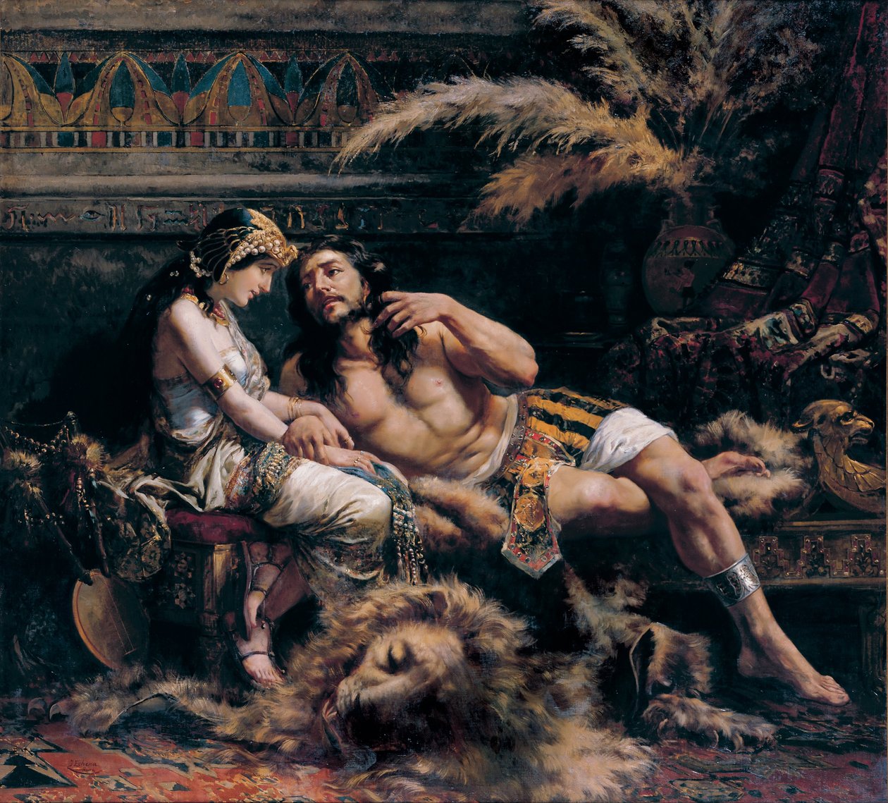 Samson i Dalila, 1887 autorstwa José Echenagusia Errazquin