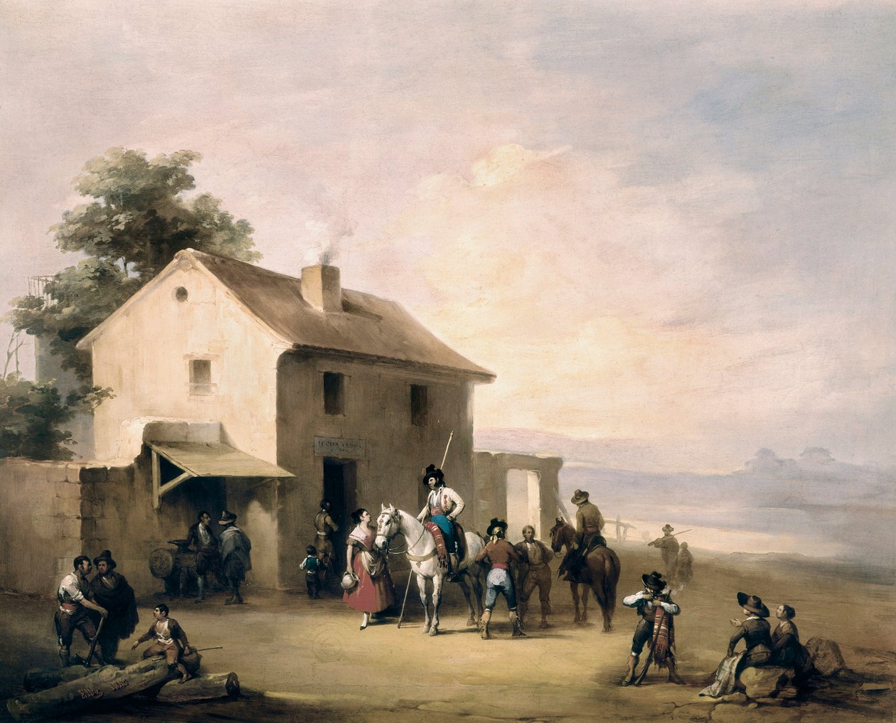 Zajazd Wiejski. Obraz Jose ELBO (1804-1844) autorstwa José Elbo