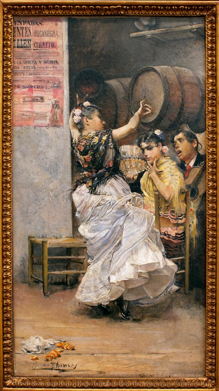 Taniec Buleria (flamenco) - Obraz Jose Garcii Ramosa (1852-1912), olej na płótnie autorstwa José García Ramos