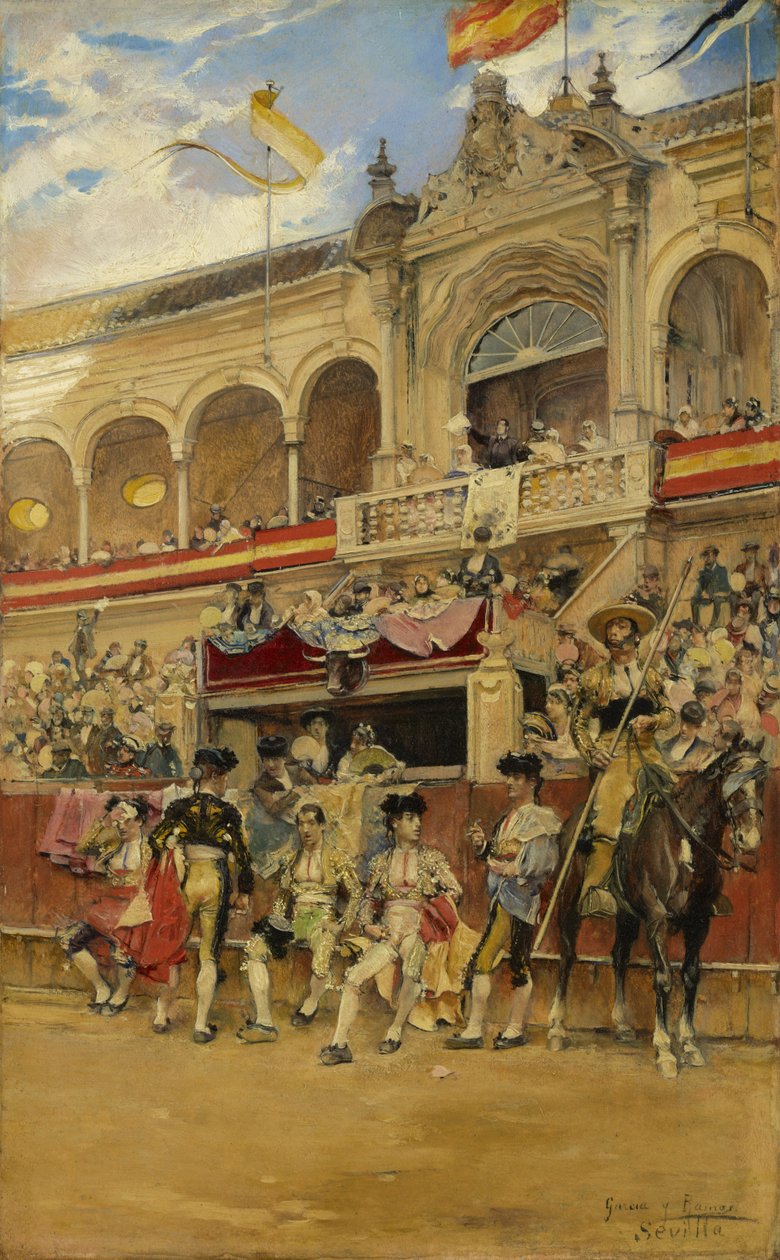 Wewnątrz areny walk byków, ok.1880 autorstwa José García Ramos