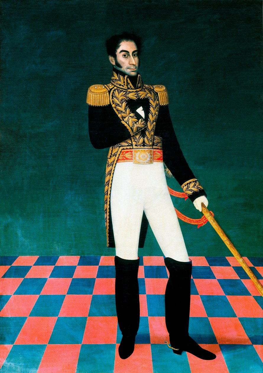 Portret wenezuelskiego polityka i żołnierza Simona Bolivara (1783-1830). Obraz Jose Gil de Castro (1785-1841). 19 wiek. Dom Wolności, Sucre, Boliwia. autorstwa José Gil de Castro