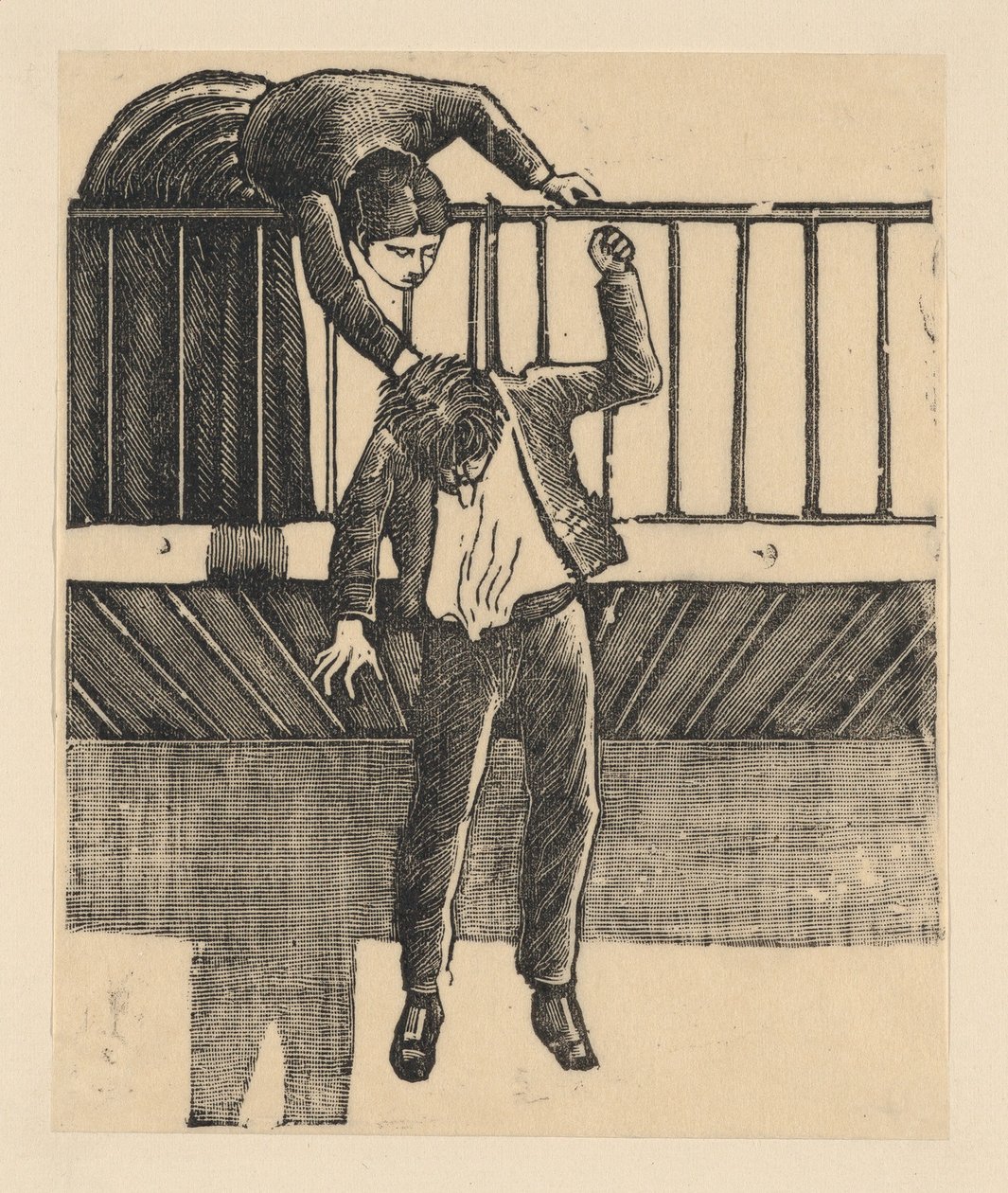 Kobieta odkrywająca mężczyznę, który popełnił samobójstwo, wieszając się na balu..., ok. godz. 1900-1910. autorstwa José Guadalupe Posada