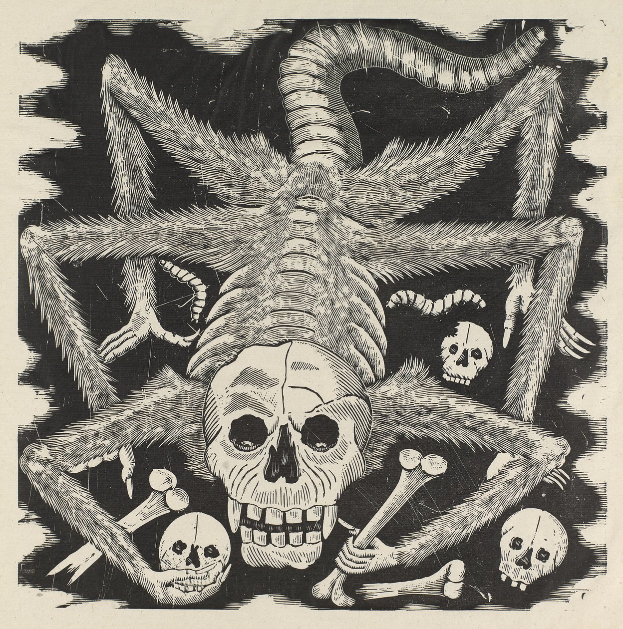Calavera huertista, ok. 1914, druk 1930 (fotoreliefa akwaforta z grawerem) autorstwa José Guadalupe Posada
