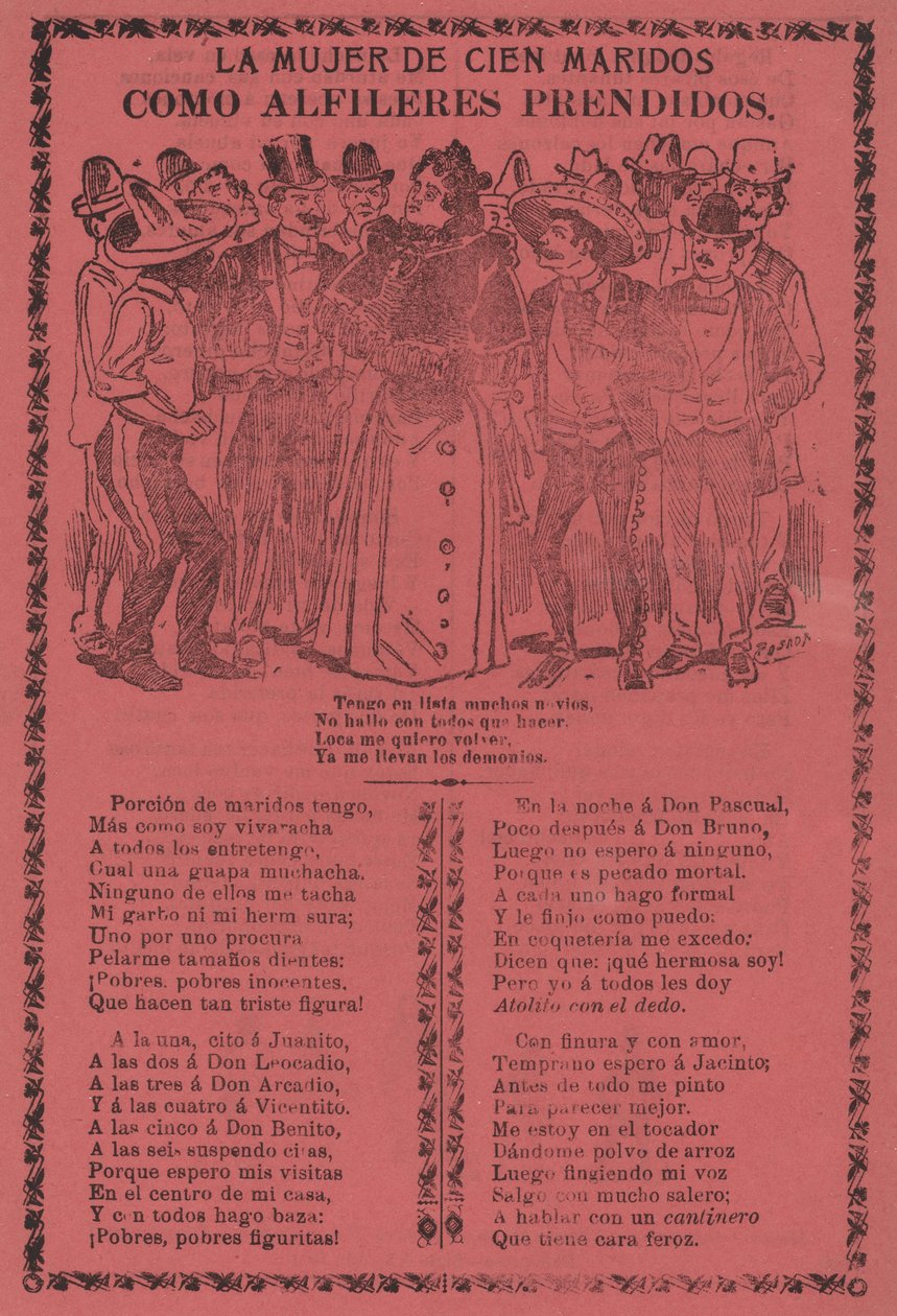 Kobieta stu mężów - jak szpilki na autorstwa José Guadalupe Posada