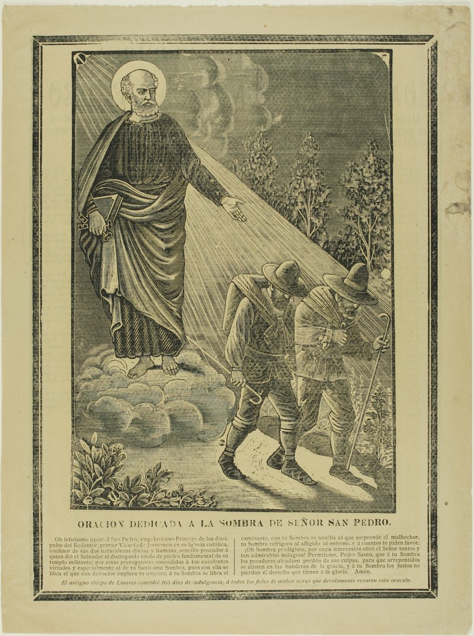 Modlitwa poświęcona cieniowi świętego Piotra autorstwa José Guadalupe Posada