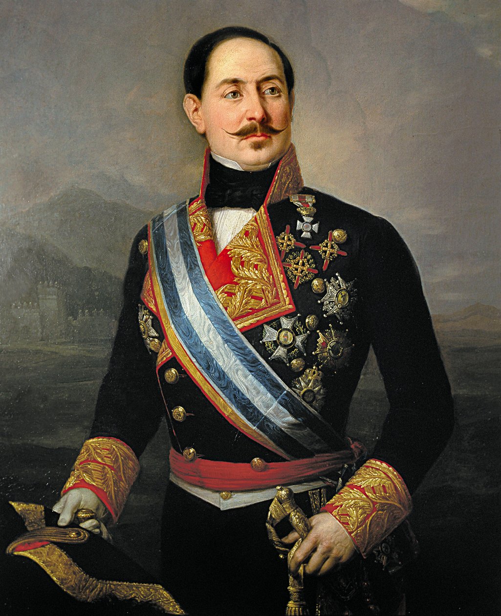 Portret Francisco Serrano y Dominguez (1810-1885), hiszpańskiego żołnierza i polityka, przywódcy Unii Liberalnej, prezydenta pierwszej republiki w 1874 roku autorstwa José María Romero y López