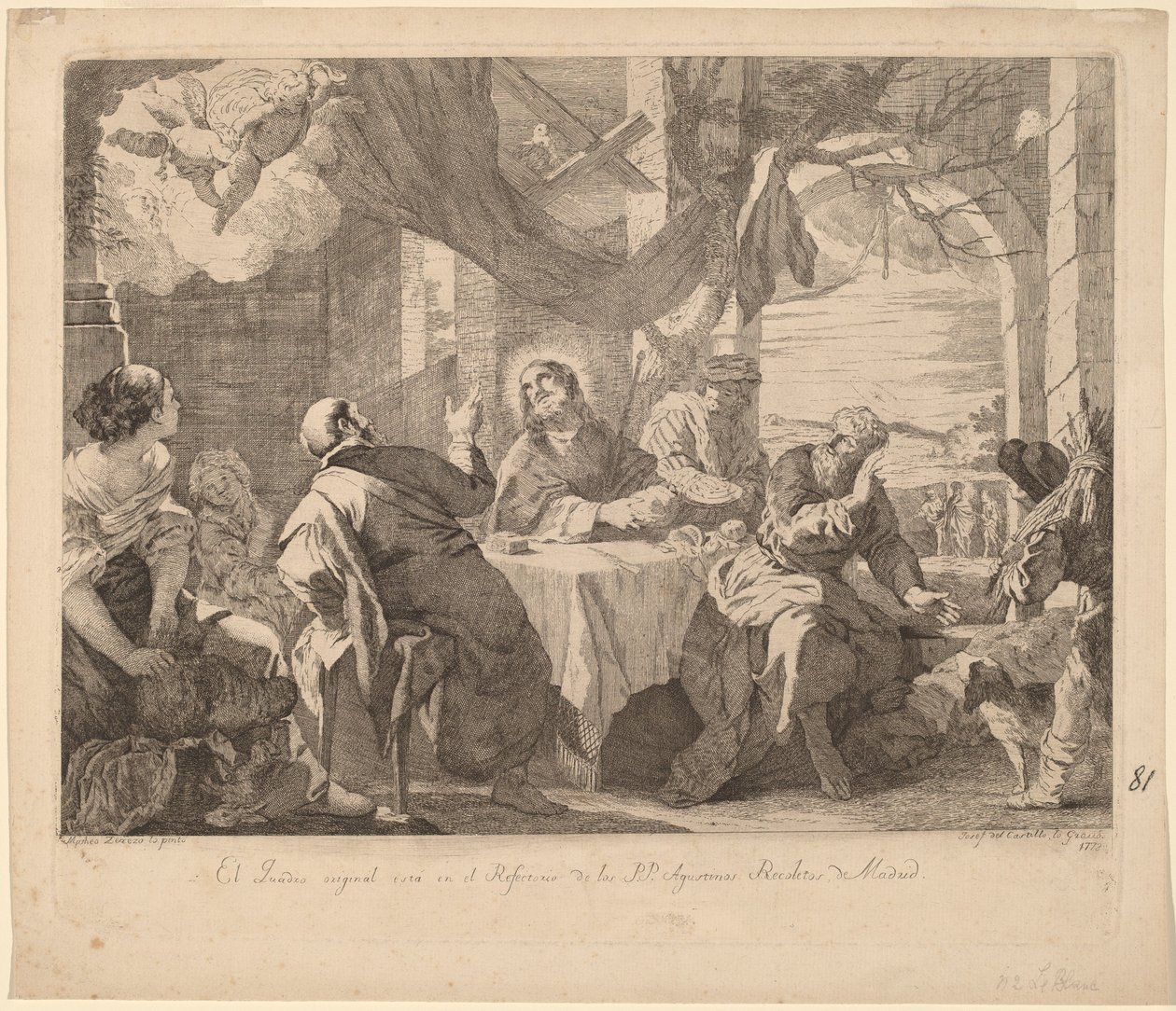 Wieczerza w Emaus autorstwa José del Castillo, after Mateo Cerezo the younger