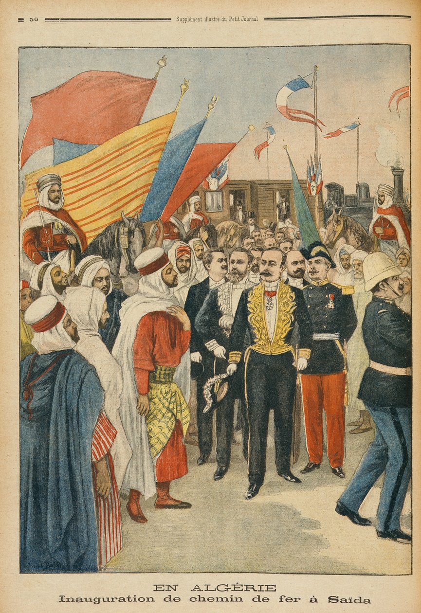 Otwarcie kolei Saida w Algierii, ilustracja z „Le Petit Journal”, 18 lutego 1900 autorstwa Jose Belon
