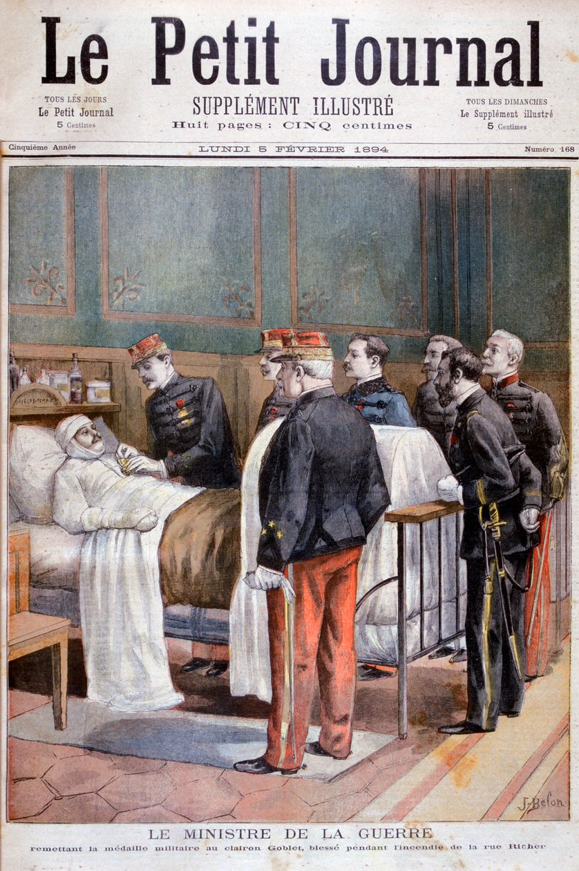 Francuski minister wojny wręczający odznaczenie wojskowe, 1894 autorstwa Jose Belon