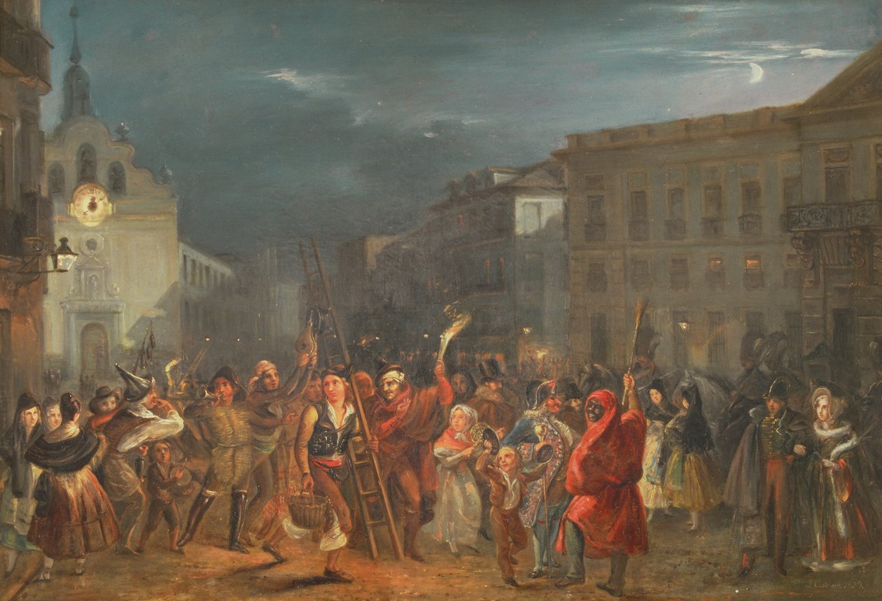 Noc Trzech Króli na Puerta del Sol w Madrycie autorstwa José Castelaro y Perea