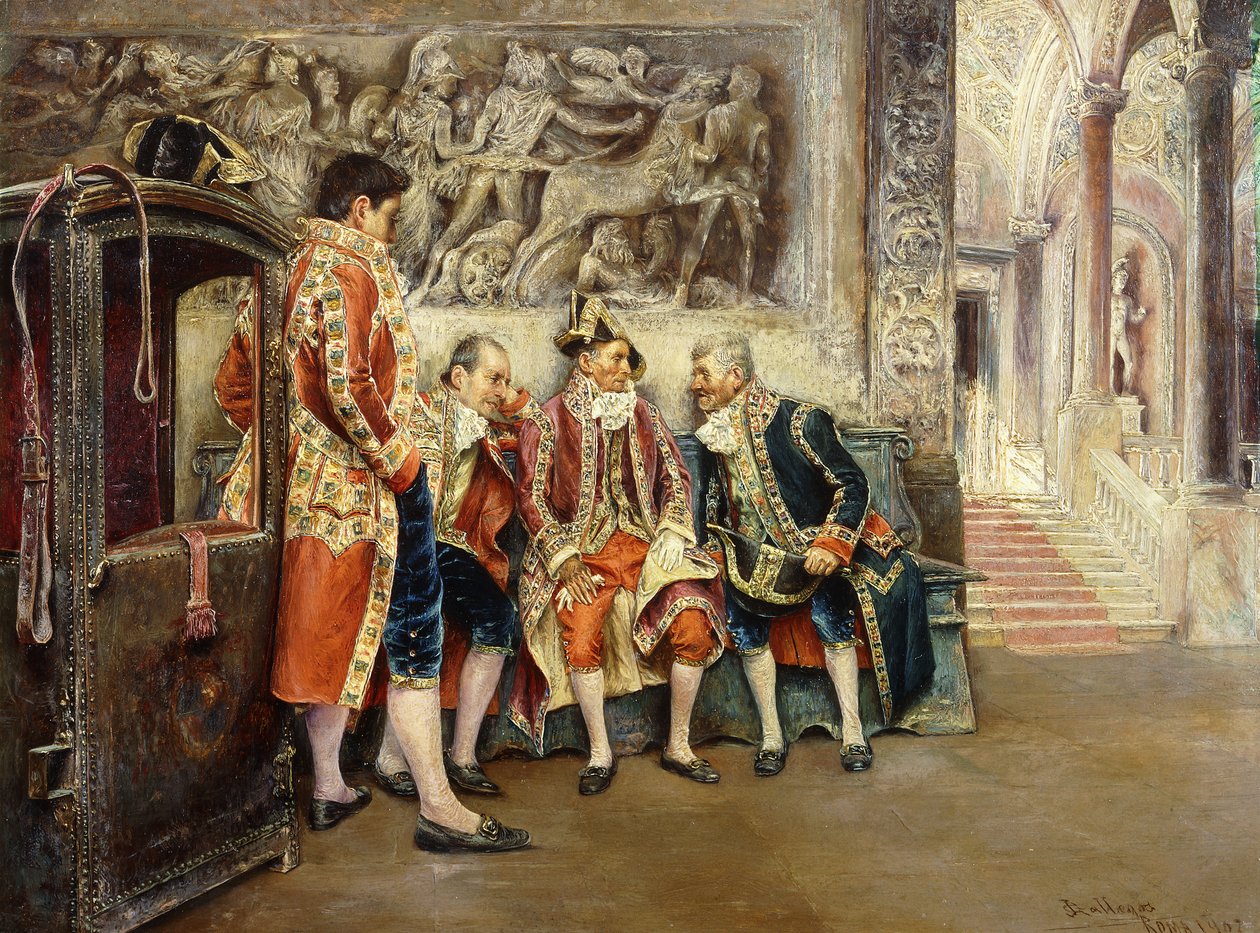 Czekając na Jego Eminencję, 1902 autorstwa Jose Gallegos Arnosa