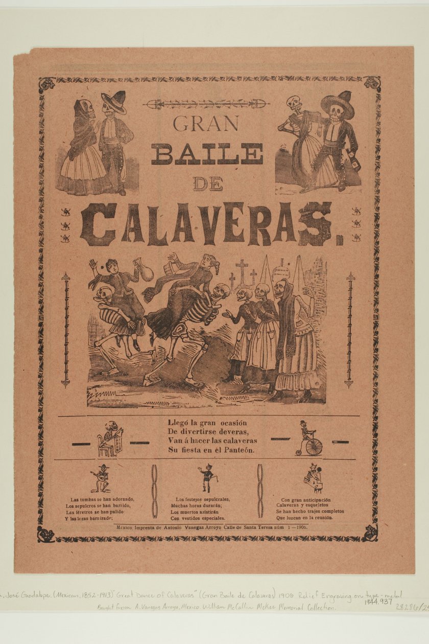 Großer Ball der Calaveras autorstwa José Guadalupe Posada