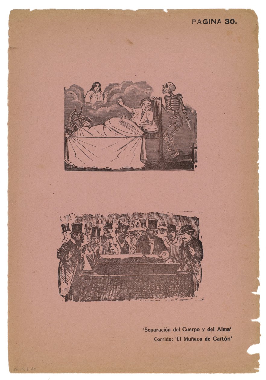 Oddzielenie ciała i duszy (grawerowanie) autorstwa José Guadalupe Posada