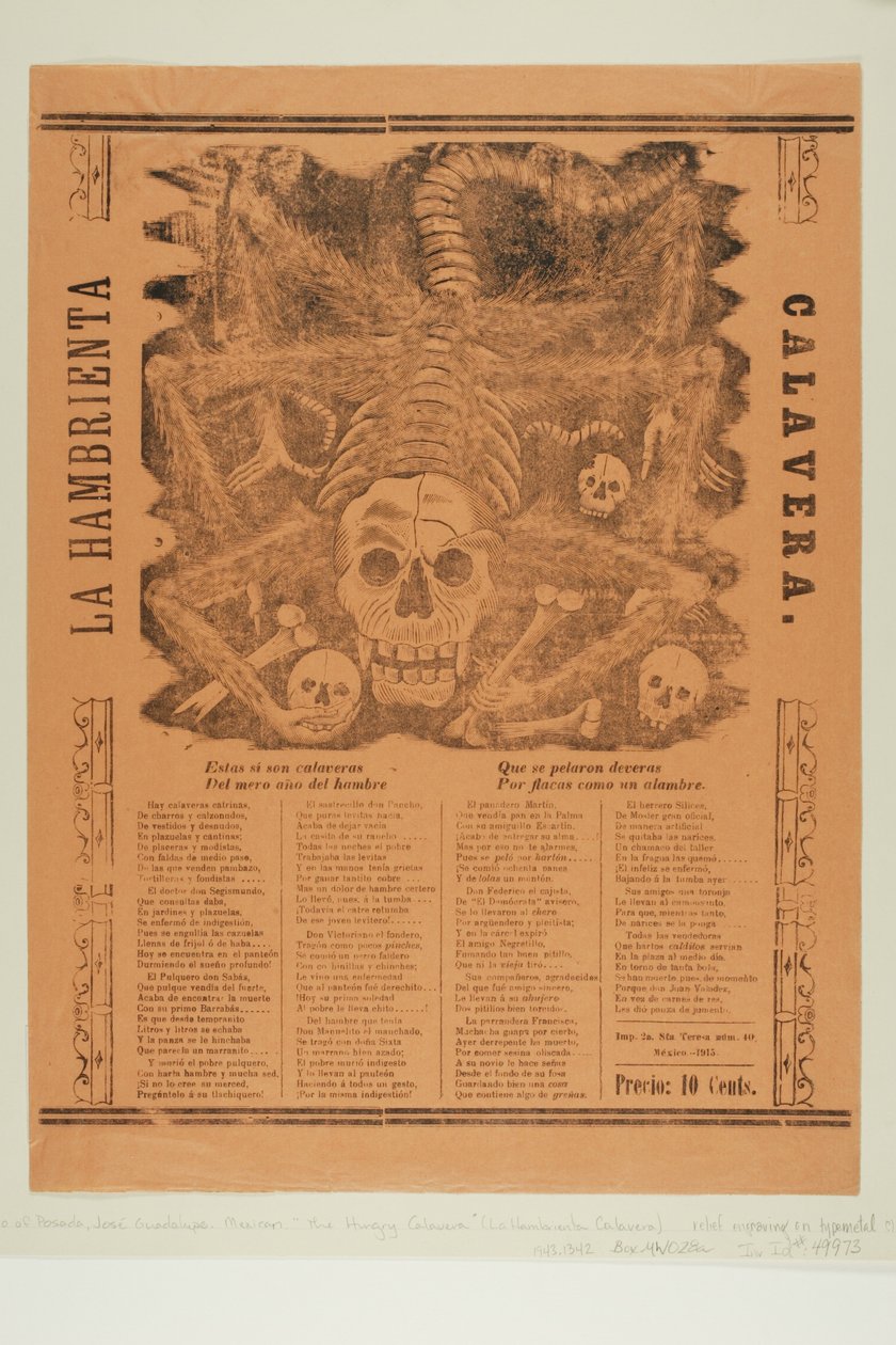 Die verhungernde Calavera autorstwa José Guadalupe Posada