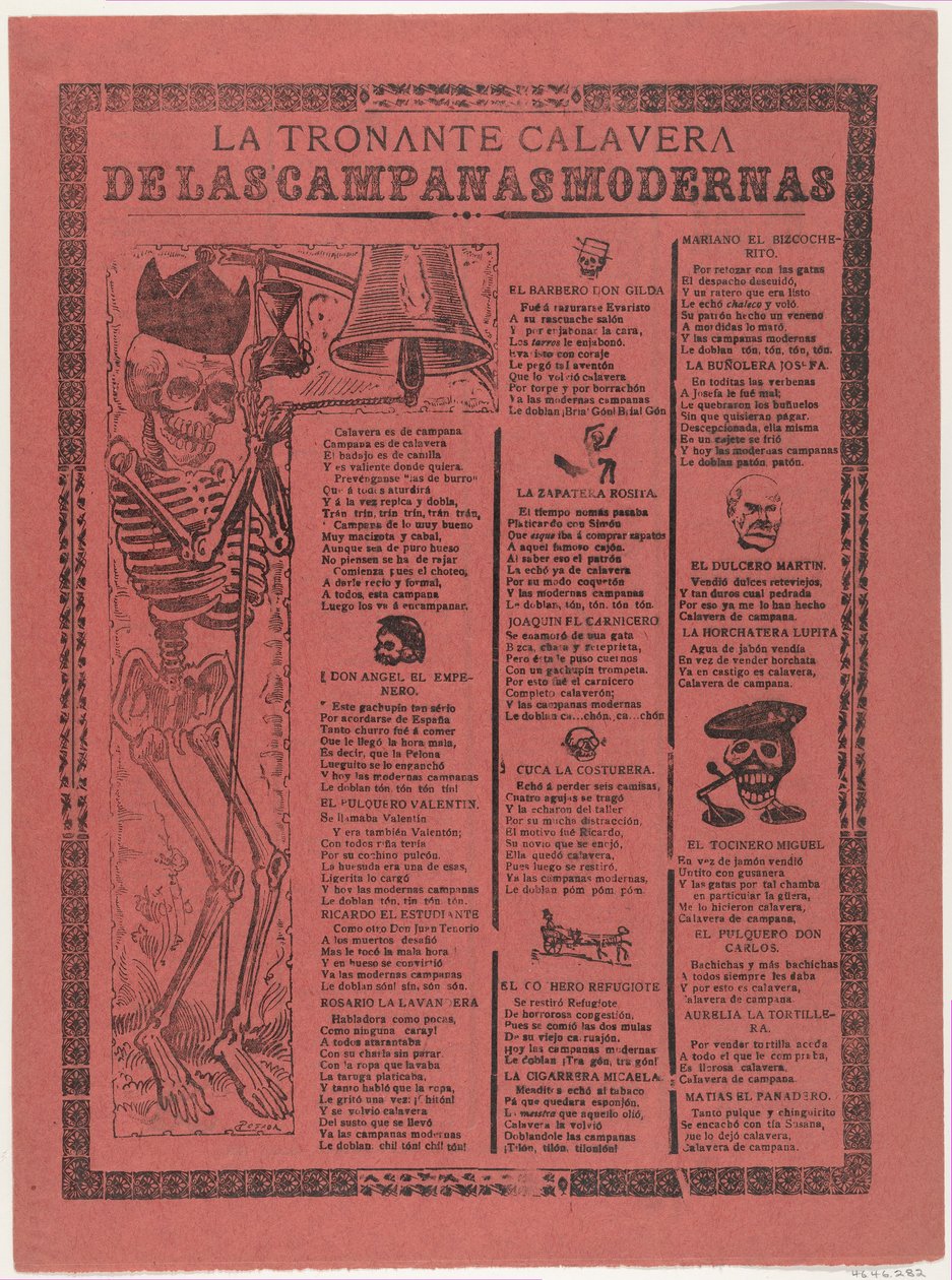 Das donnernde Skelett der modernen Glocken autorstwa José Guadalupe Posada