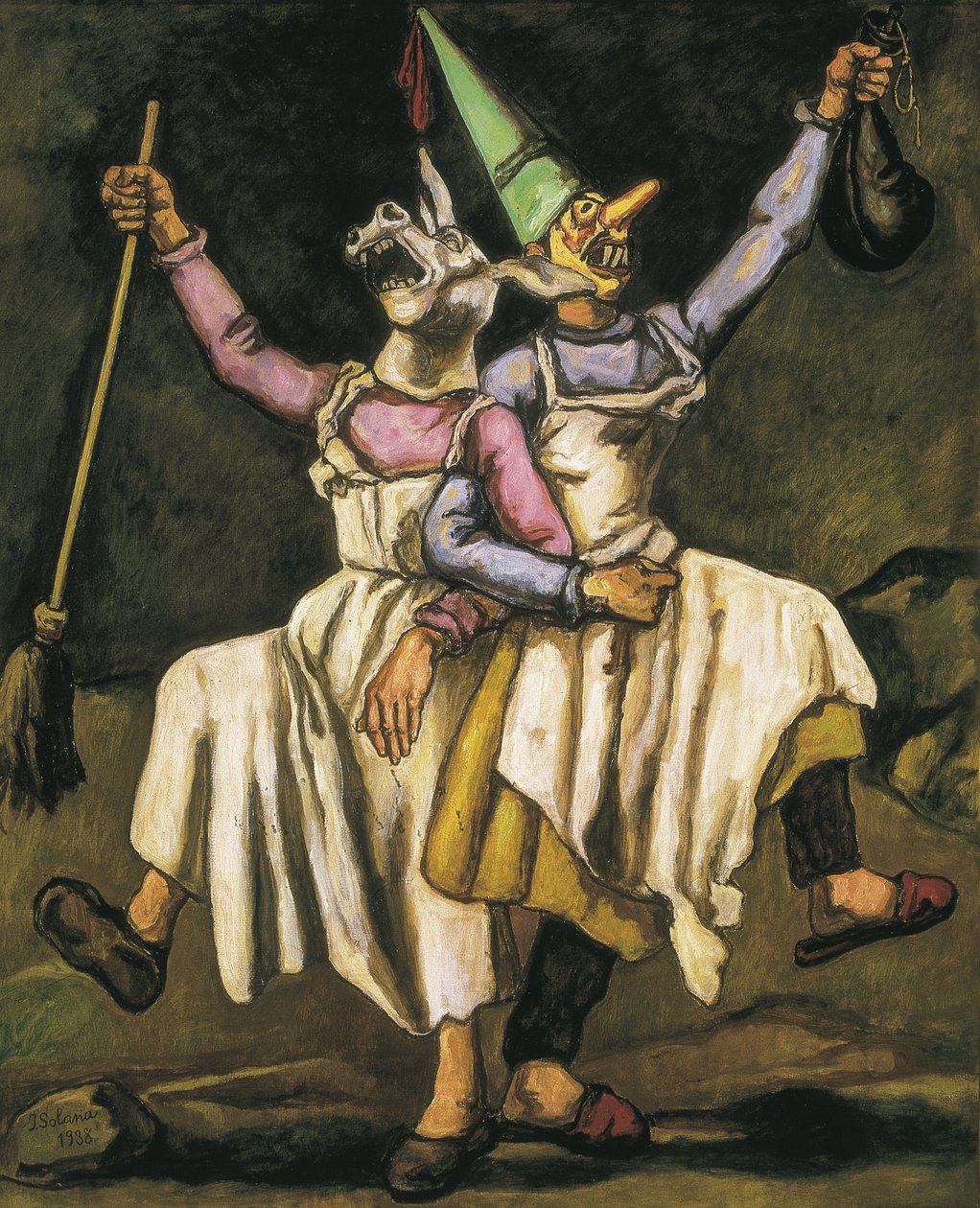 GUTIERREZ SOLANA, Jose (1886-1945). Maski tańczące ramię w ramię. 1938. Olej na płótnie. HISZPANIA. MADRYT (WSPÓLNOTA AUTONOMICZNA). Madryt. Fundacja Kulturalna Mapfre Vida autorstwa Jose Gutierrez Solana