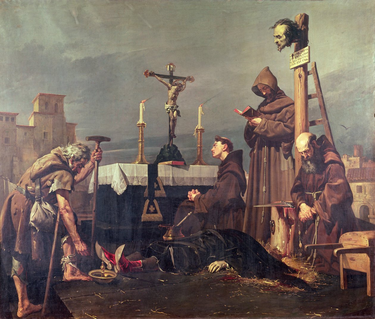 Ścięcie Don Alvaro de Luna (olej na płótnie) autorstwa Jose Maria Rodriguez de Losada