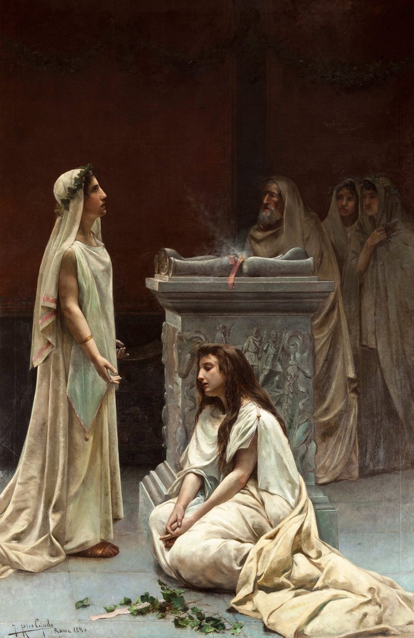 Sztuka akademicka: Vestals autorstwa Rico Cejudo, Jose (1864-1943) autorstwa Jose Rico y Cejudo